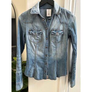 Guess Denim Snap Front Shirt  Small